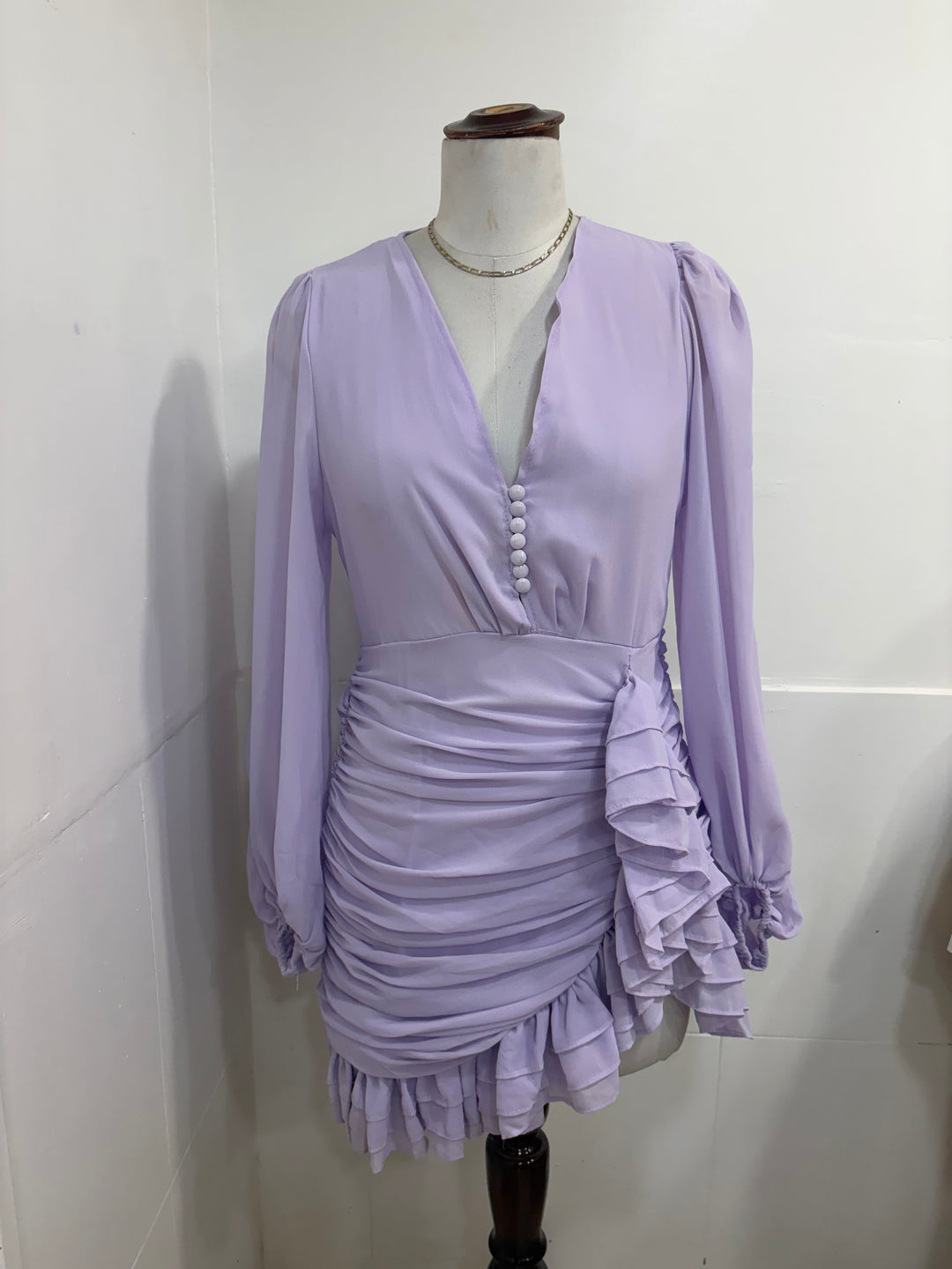 Katrina ruffle dress- lilac