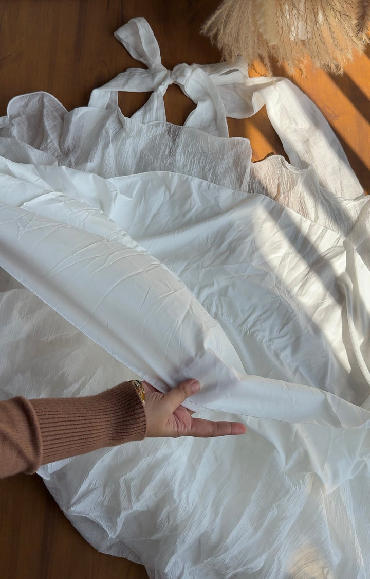 Rachel halter neck frill dress