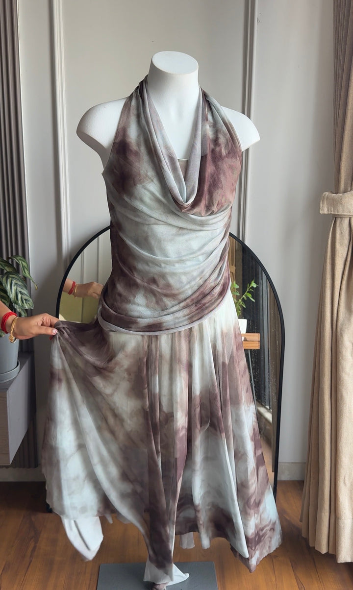 Cerci mesh halter neck dress
