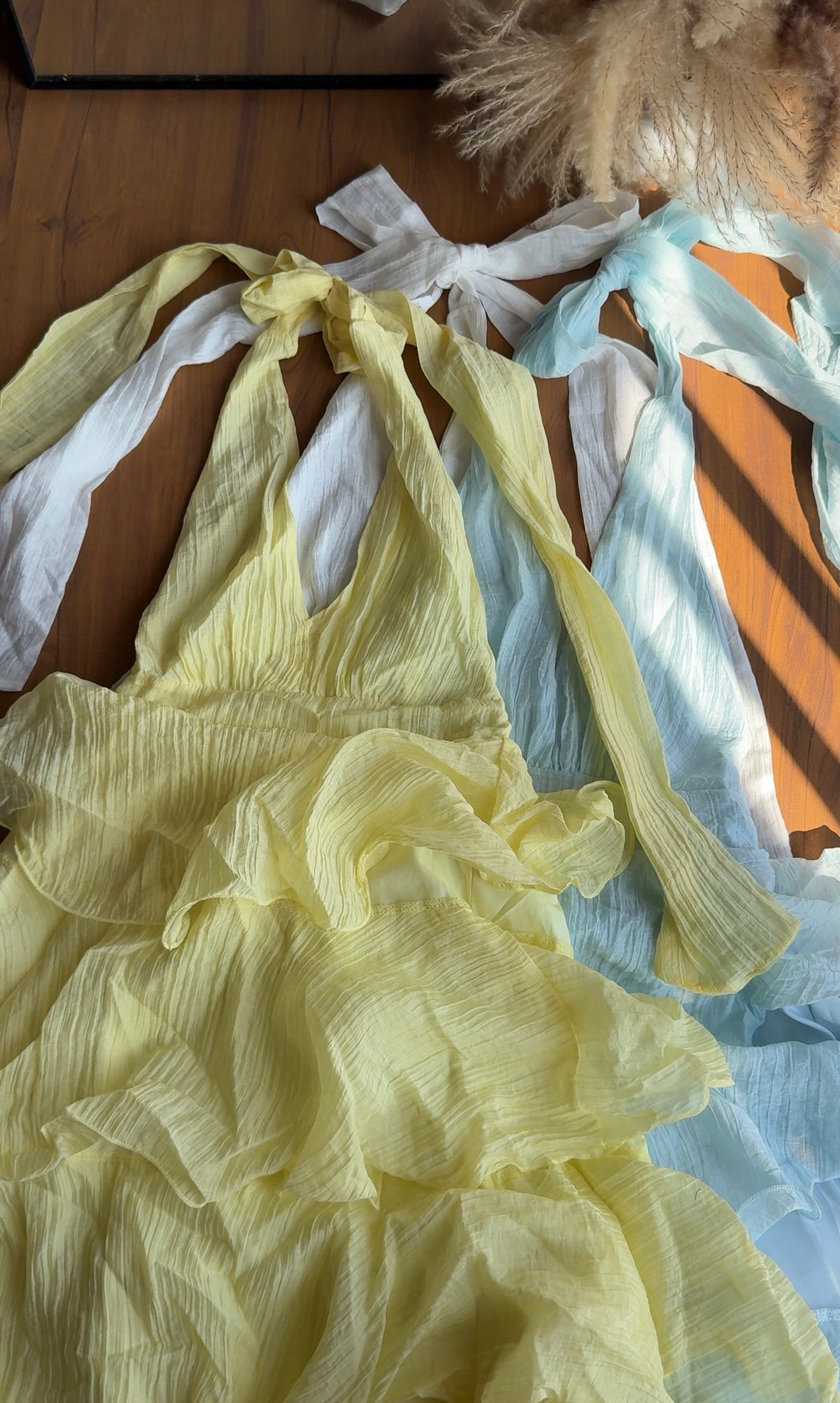 Rachel halter neck frill dress