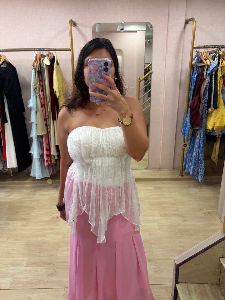 Chrissy polka dot maxi skirt