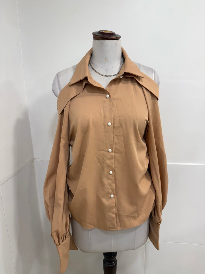 Full sleeves cold shoulder shirt