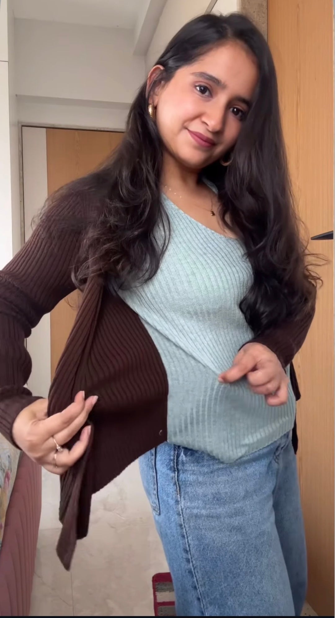 Stephanie knit cardigan attached top