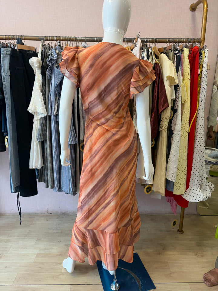 Aria ruffle sleeve dress