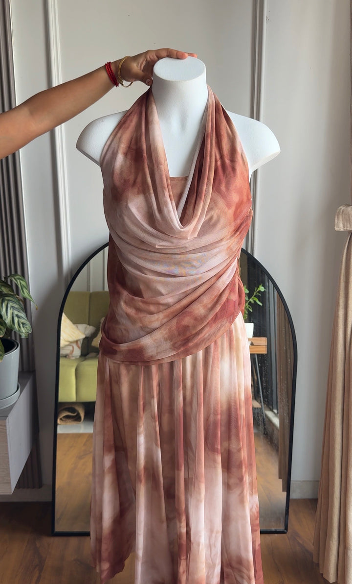 Cerci mesh halter neck dress
