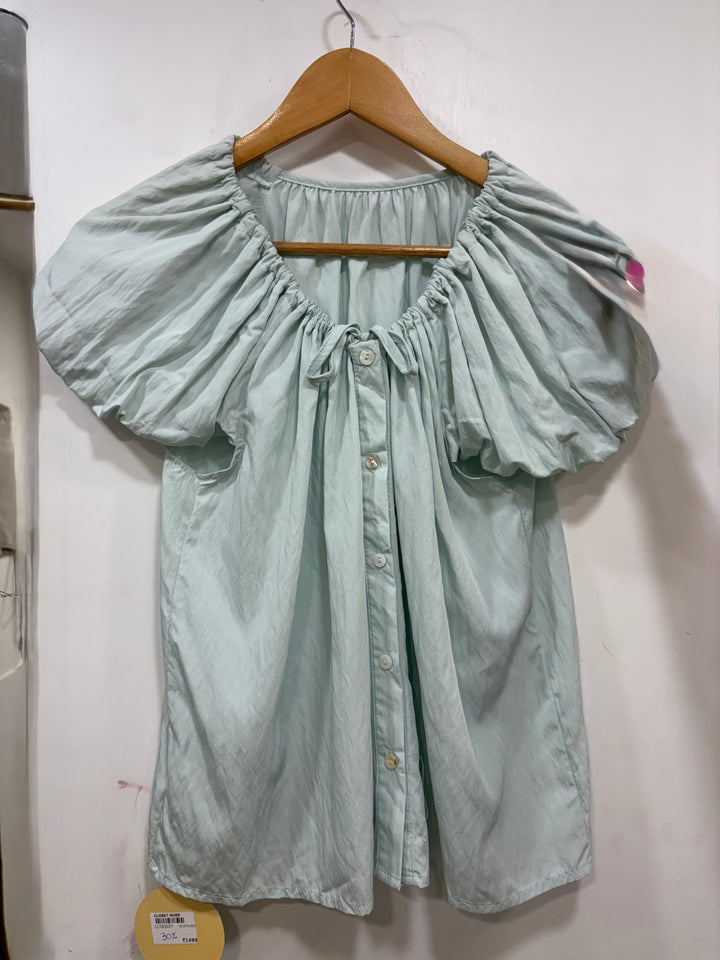 Half sleeves front tie top