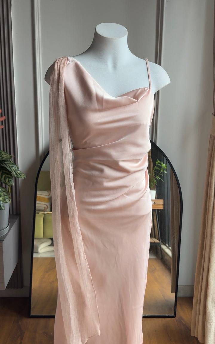 Vanilla silk satin dress