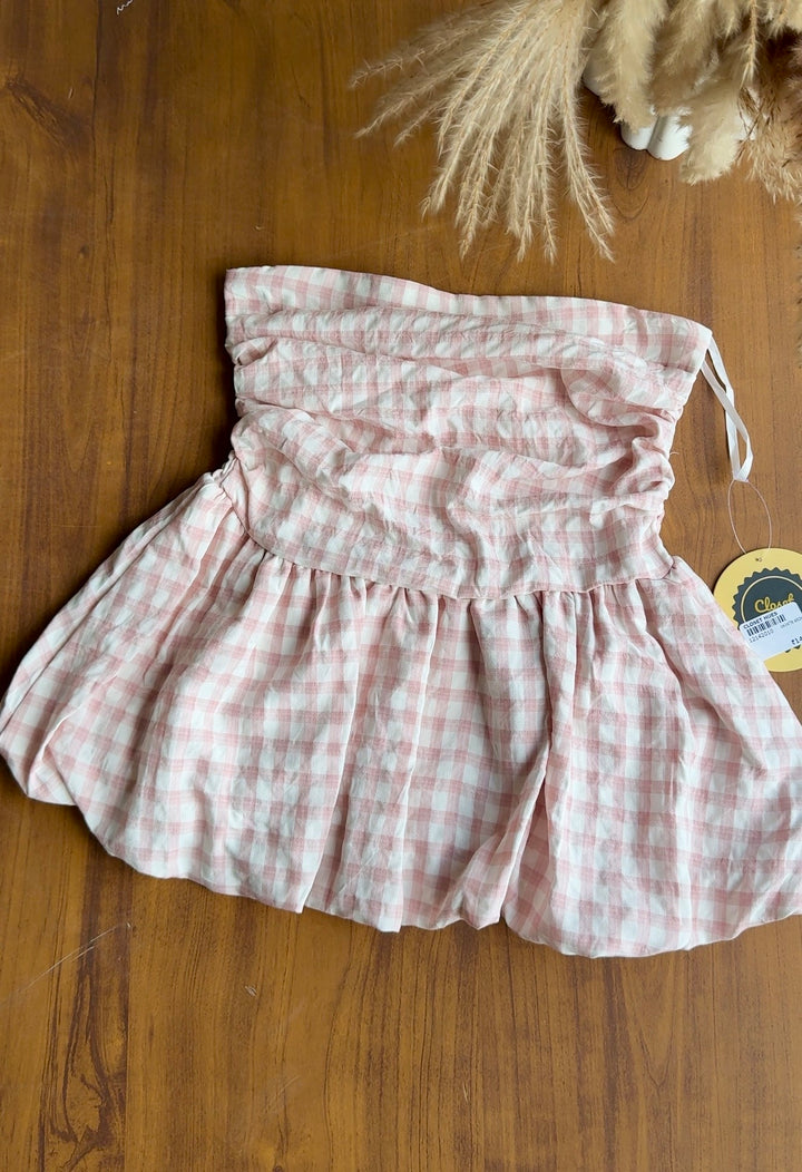 Sienna gingham tube top