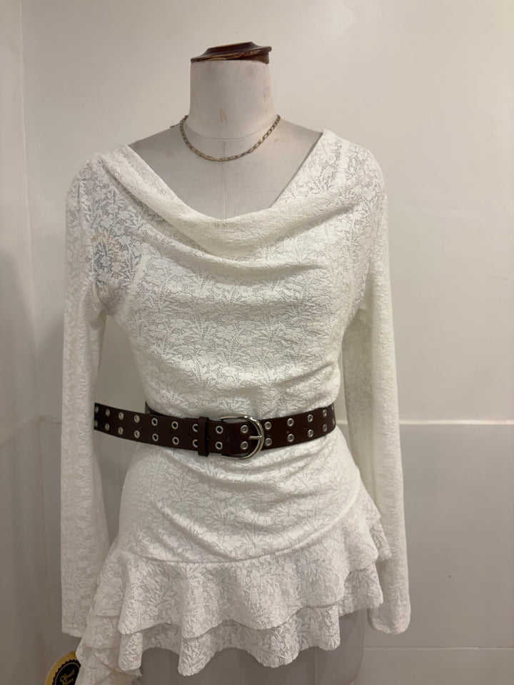 Lexi full sleeves belted top
