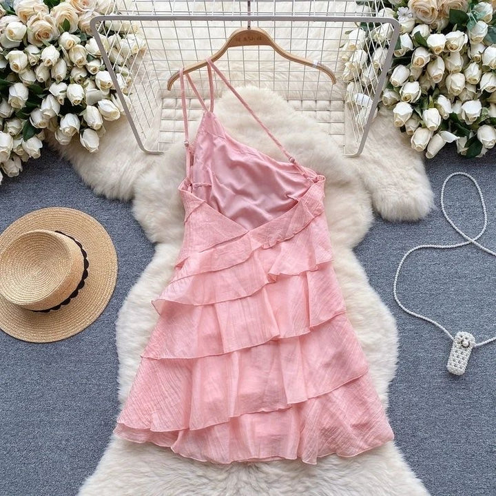 Starfish one shoulder frill dress