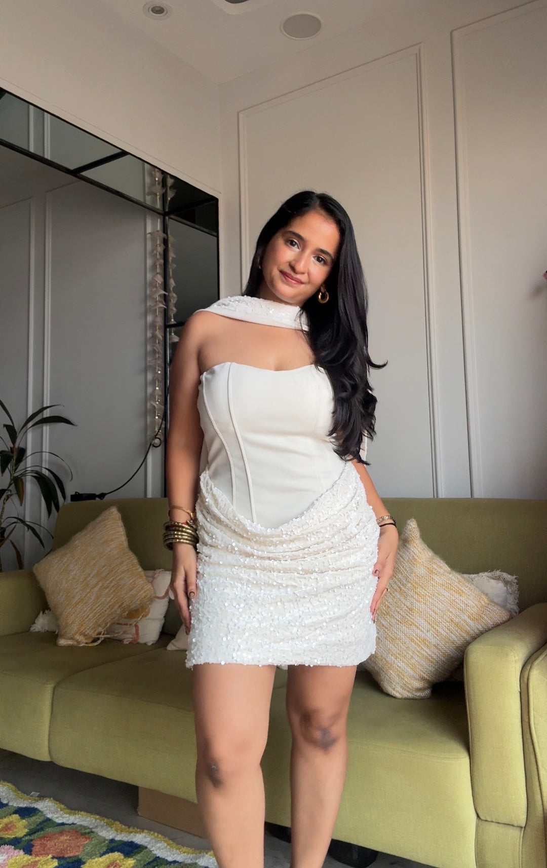 Katrina Tube sequin dress with stole