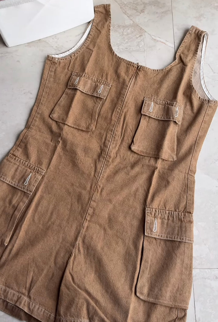Molly denim romper