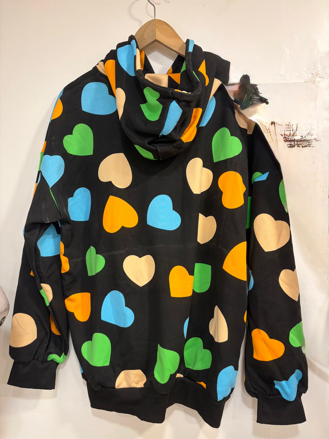 Heart printed hoodie