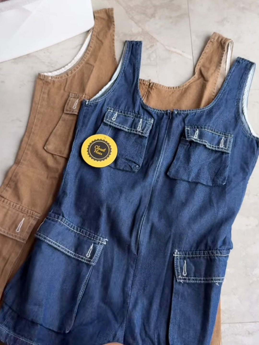 Molly denim romper