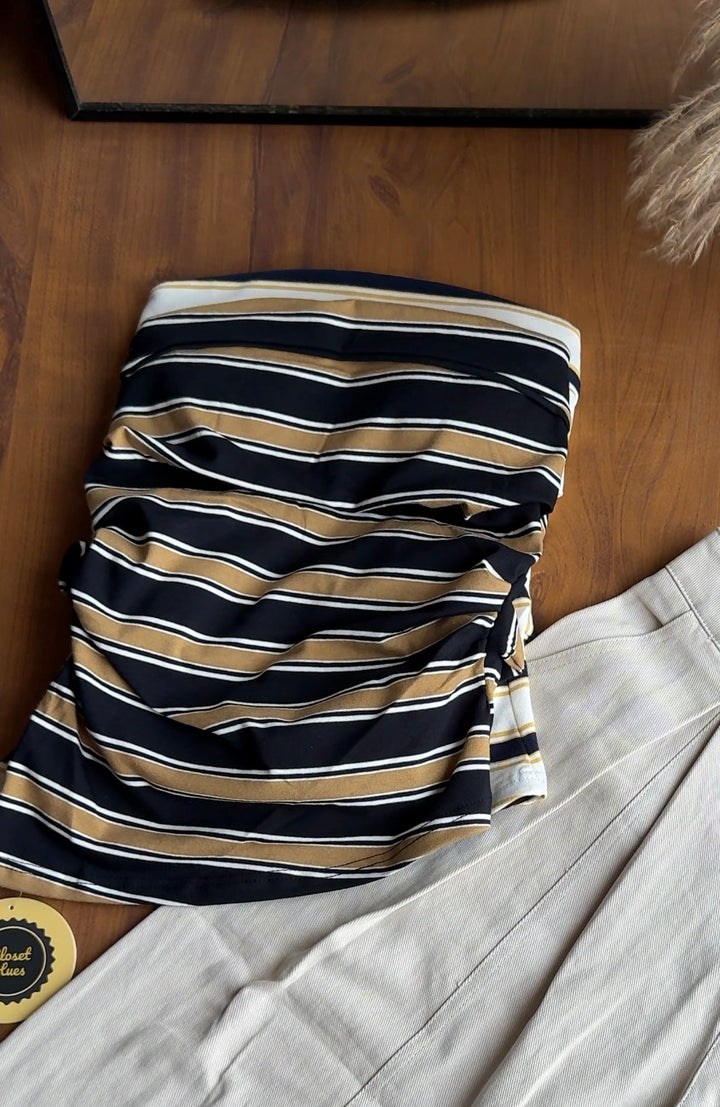 Donna striped padded tube top