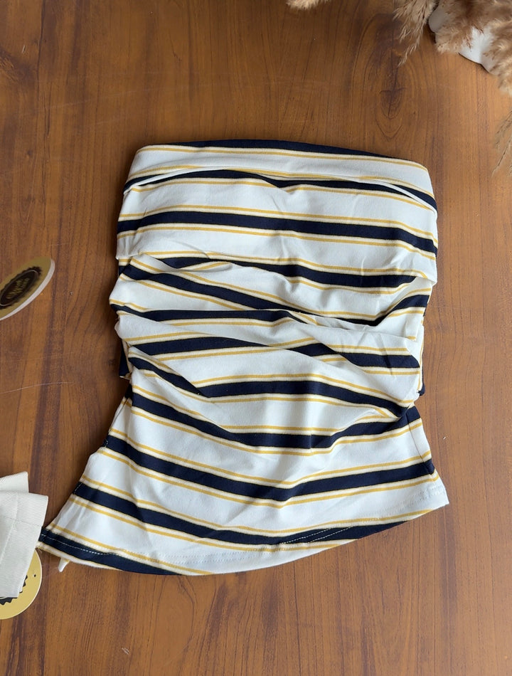 Donna striped padded tube top