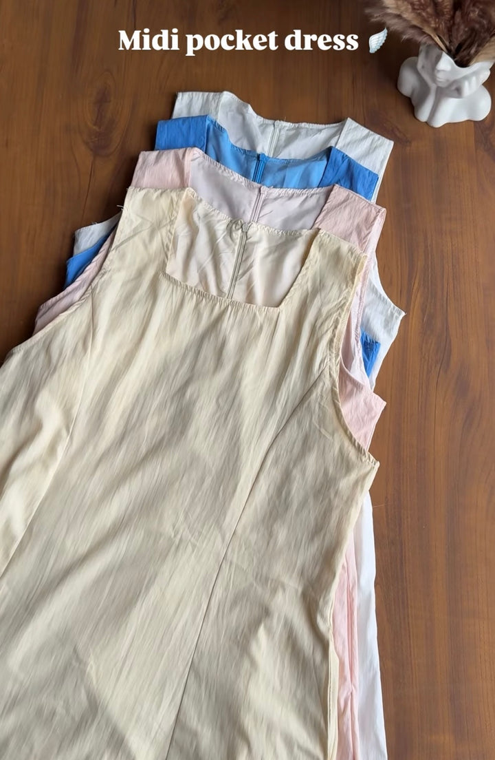Athens pocket midi dress