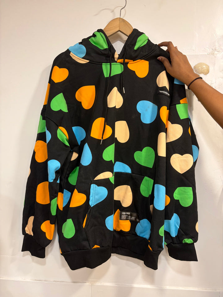 Heart printed hoodie