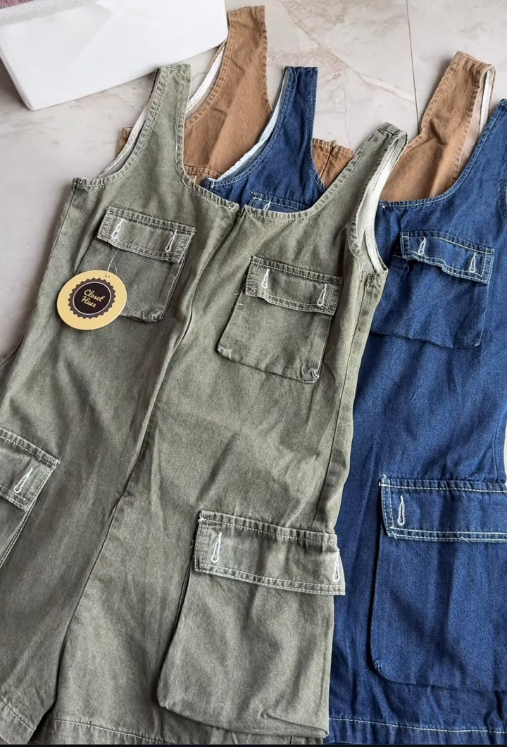 Molly denim romper