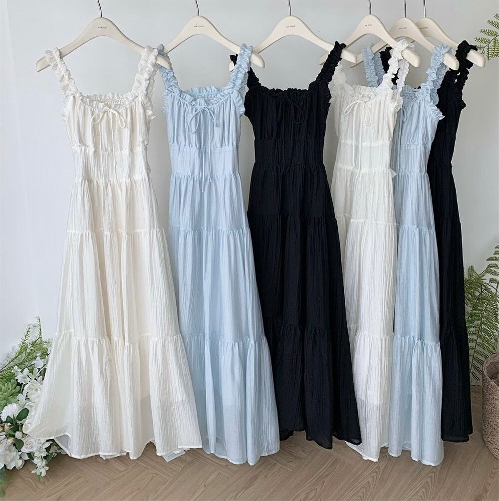Smoke ruffle midi dress
