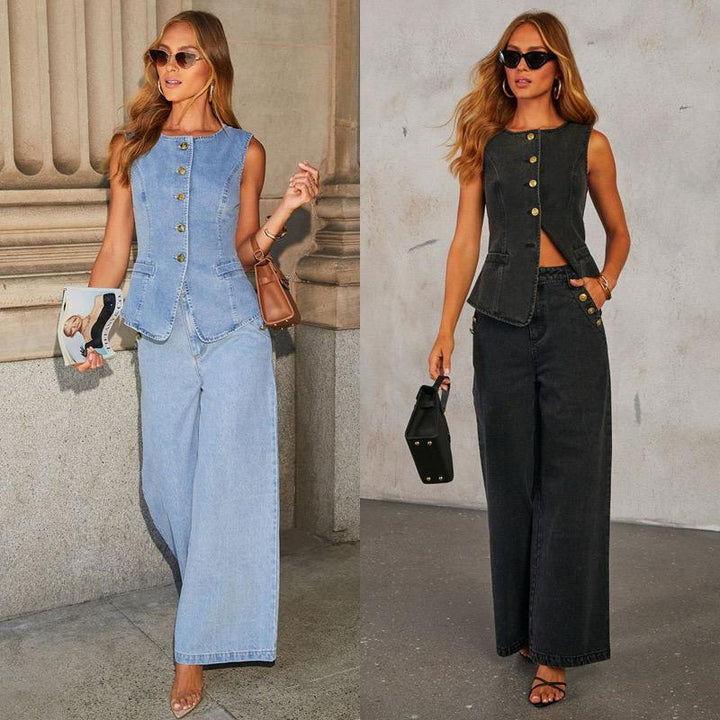 Stack denim Coord set- pre order