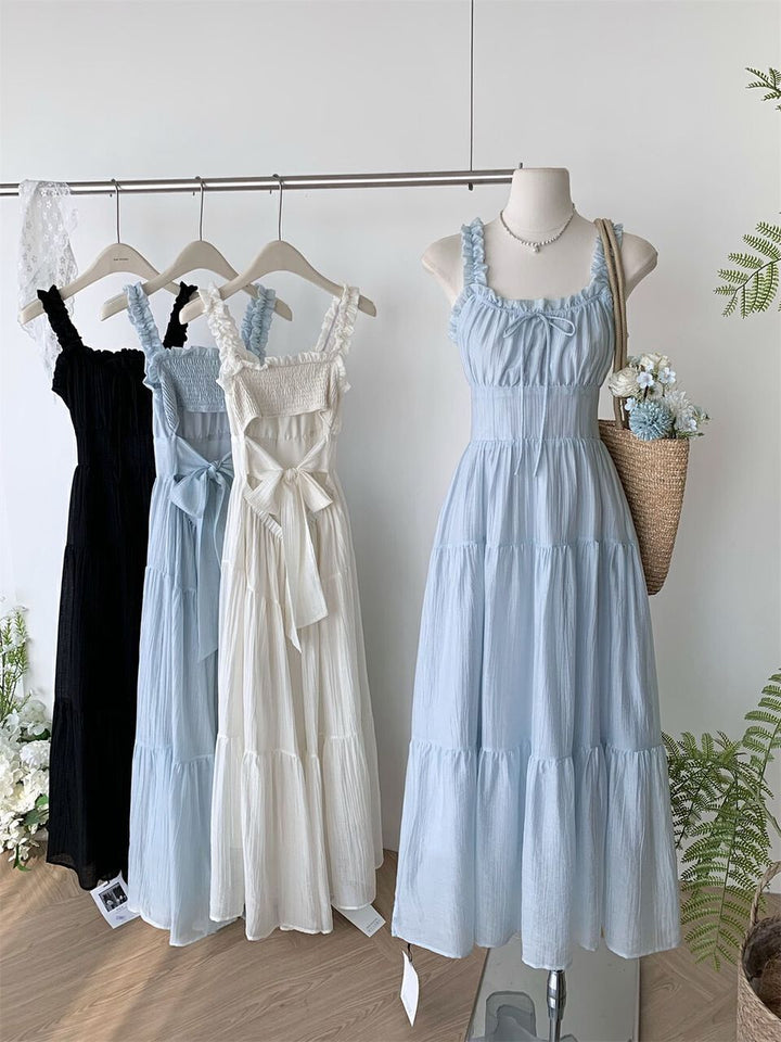Smoke ruffle midi dress