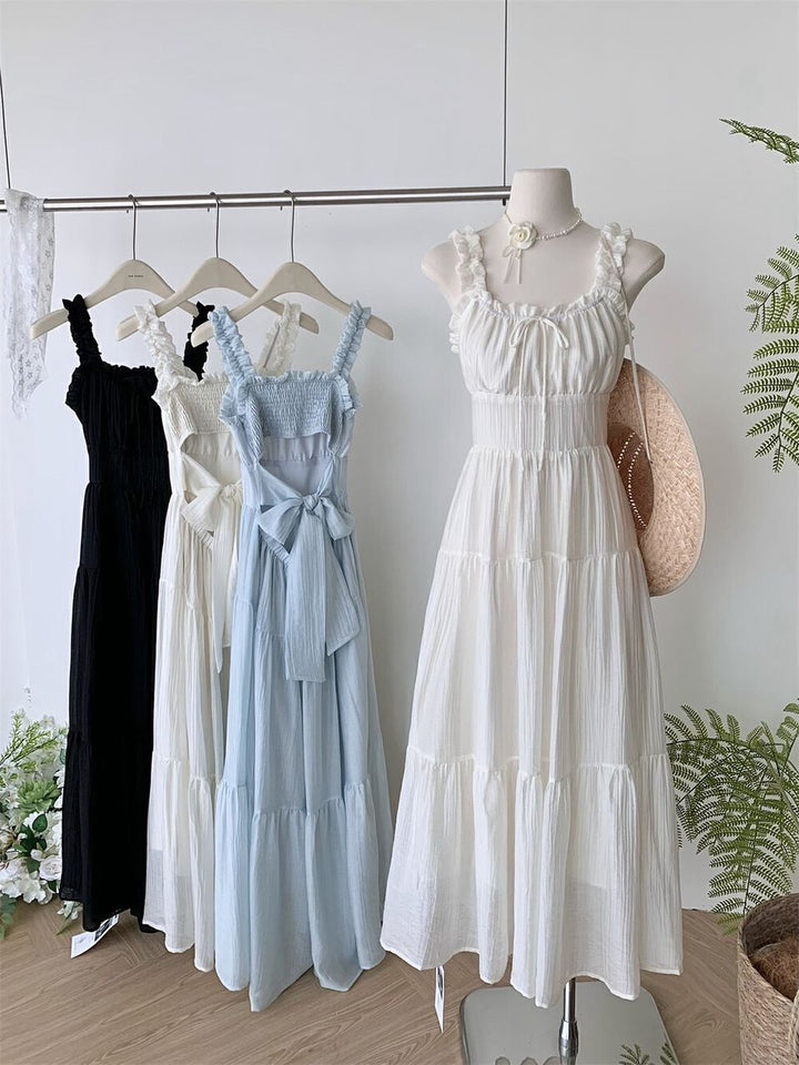 Smoke ruffle midi dress