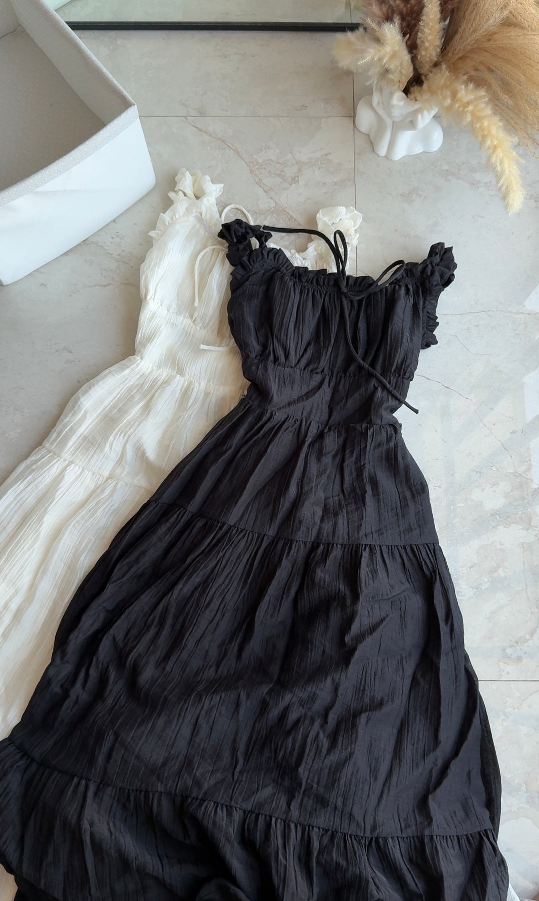 Smoke ruffle midi dress