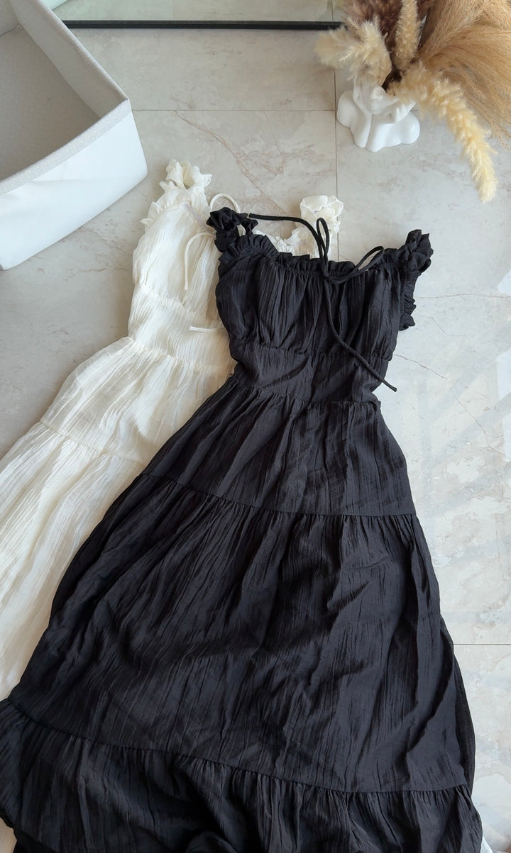 Smoke ruffle midi dress
