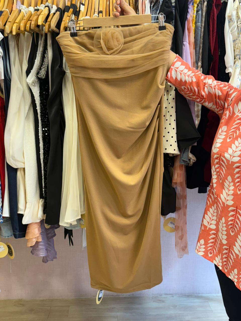 Katherine mesh tube dress with bow