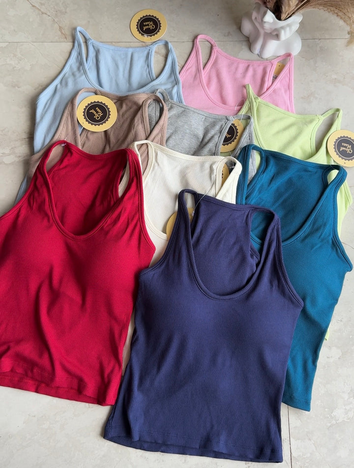 Fate built in bra tank tops