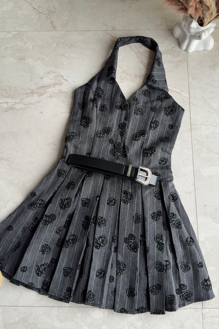 Scott halter neck collared dress