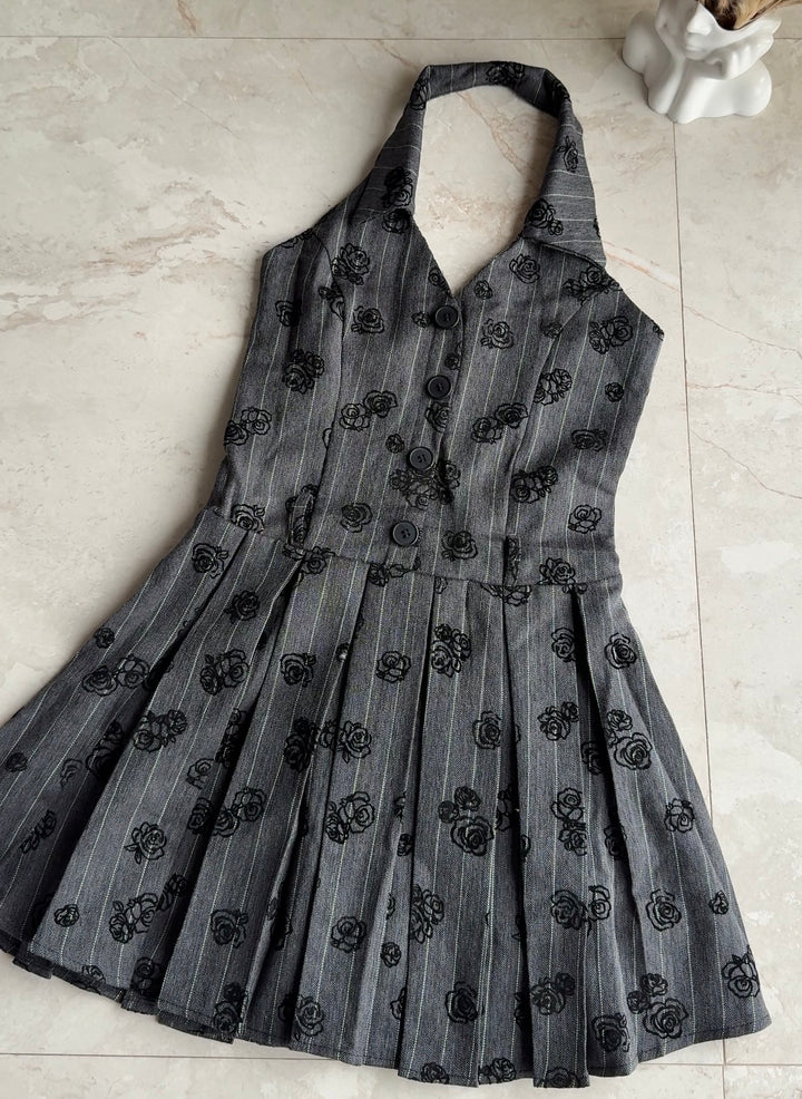 Scott halter neck collared dress