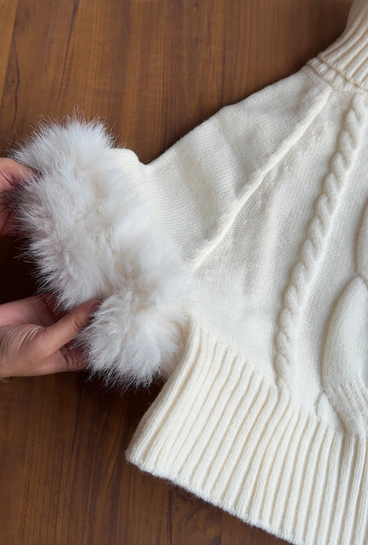 Berserk woollen fur sleeve top-brown Preorder