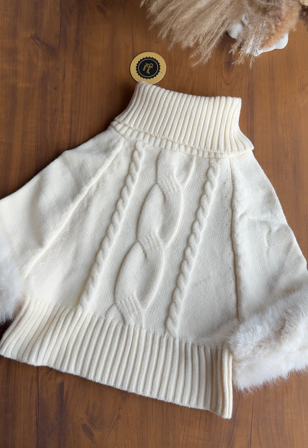 Berserk woollen fur sleeve top-brown Preorder