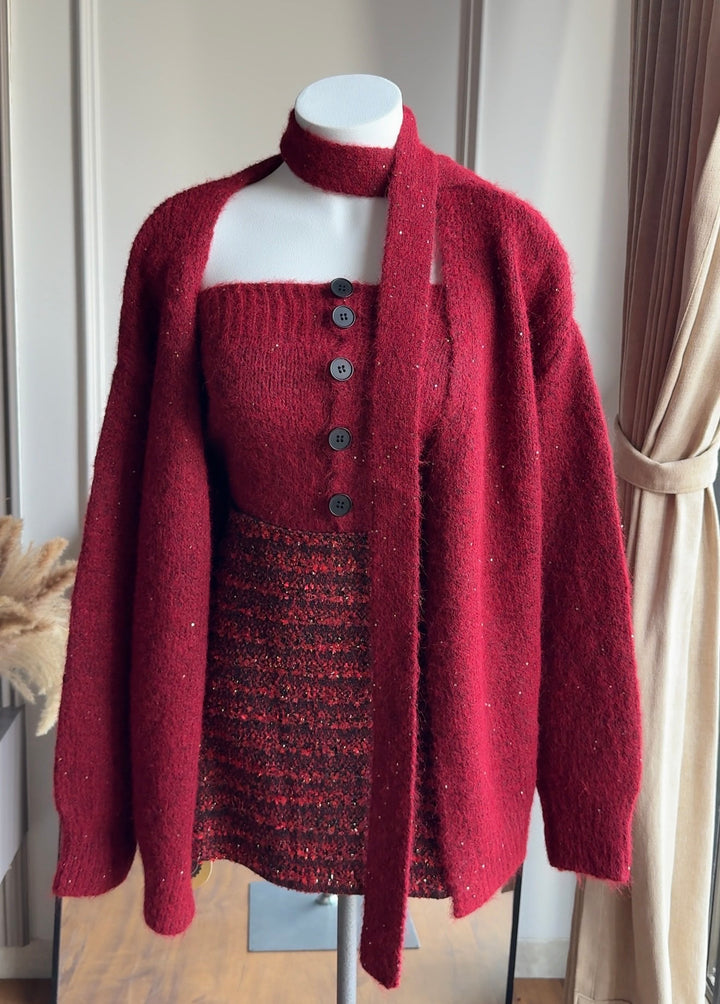 Merry three piece coord set with scarf-Preorder