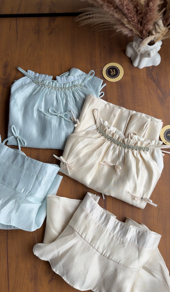 Glaze organza halter neck coord