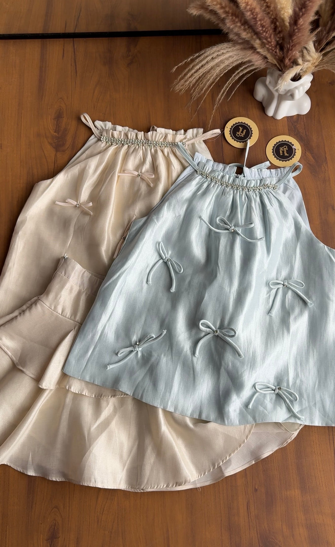 Glaze organza halter neck coord