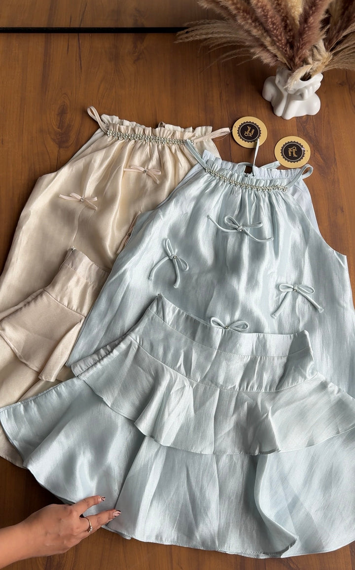 Glaze organza halter neck coord