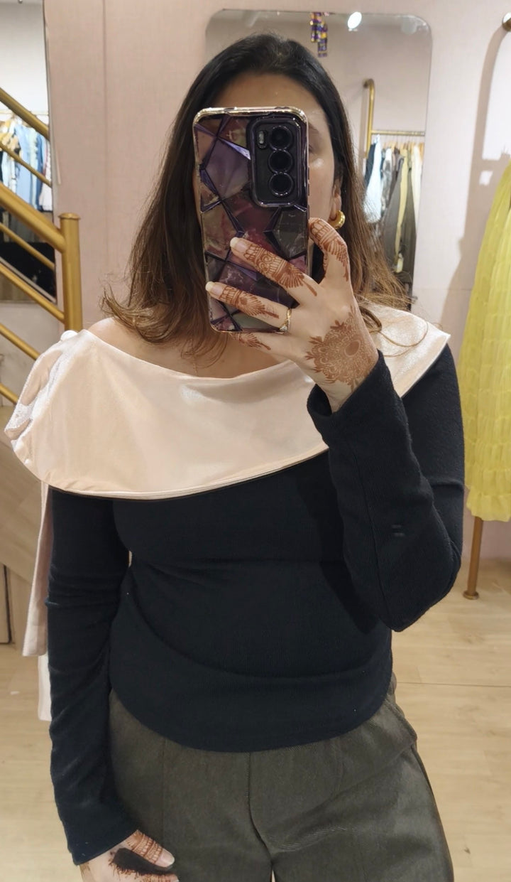 Dove knitted one shoulder top