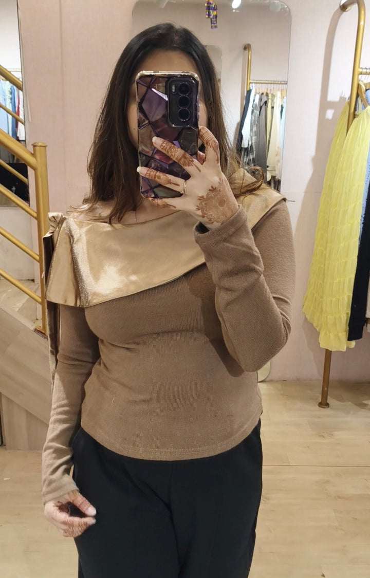 Dove knitted one shoulder top