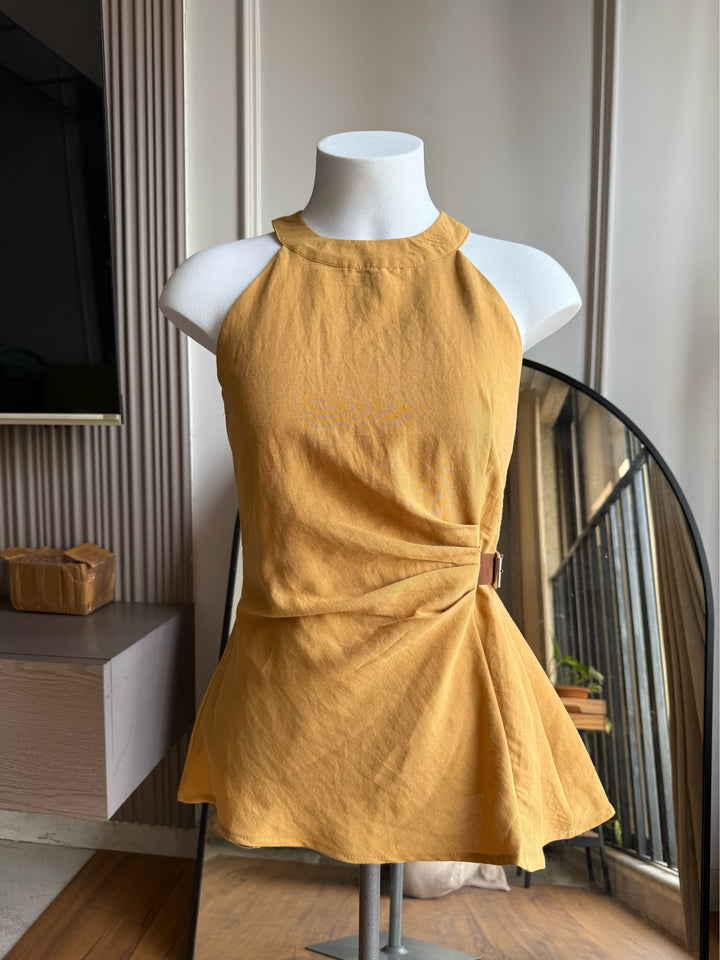 Adore halter neck top with side belt