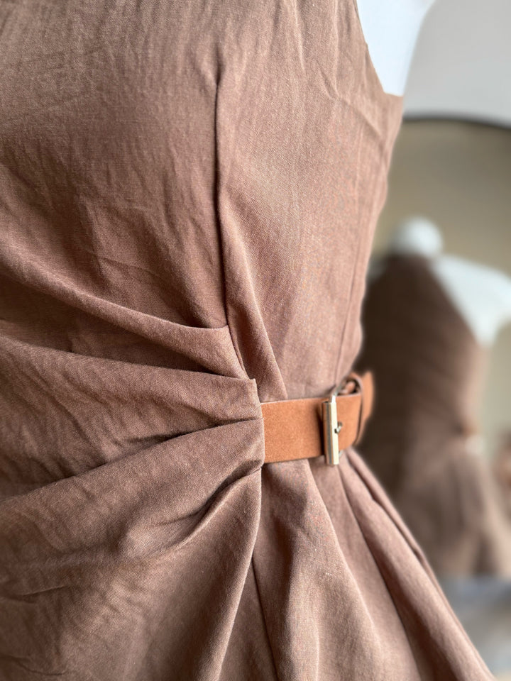 Adore halter neck top with side belt