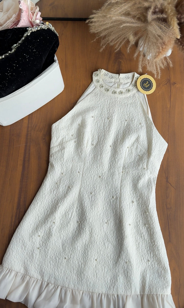 Ryan frill dress with scarf