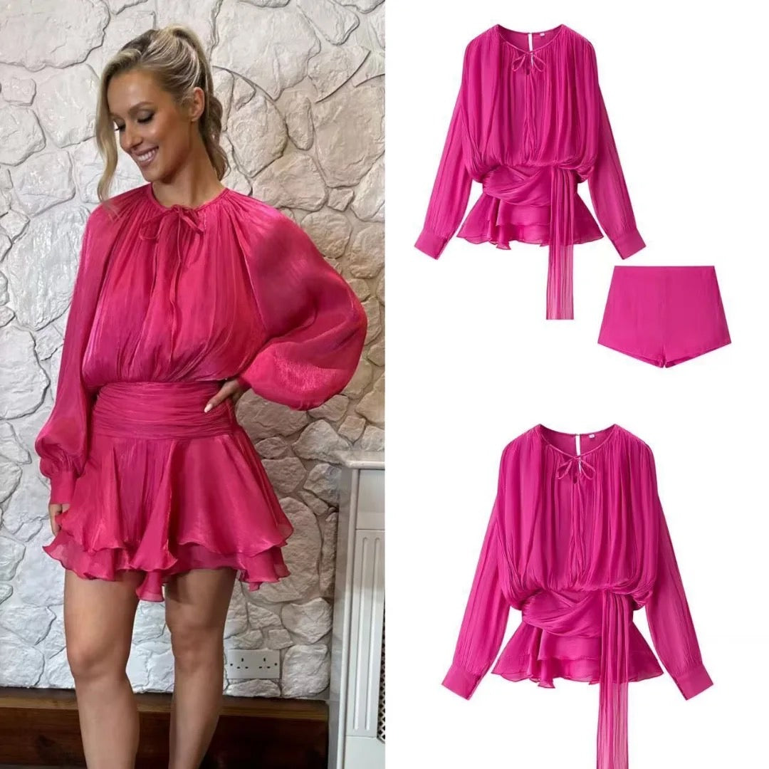 Laurel silk satin coord set