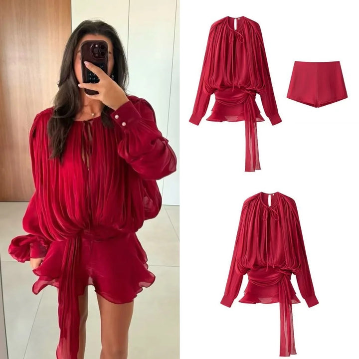 Laurel silk satin coord set