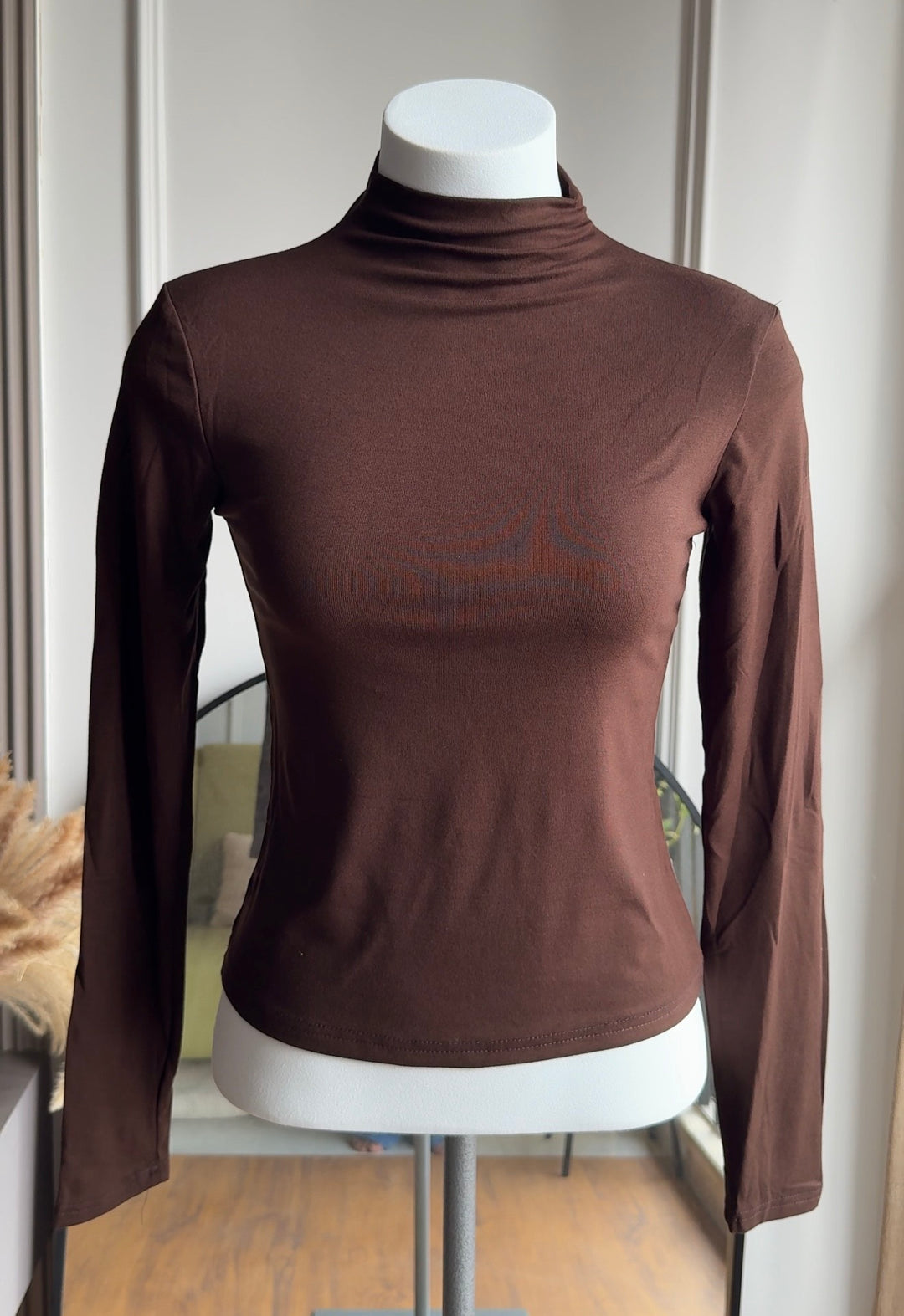 Owens high neck woollen top with dress- Brown preorder