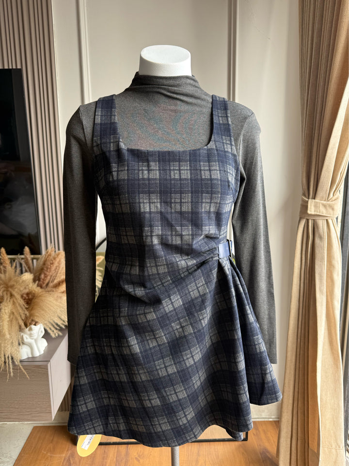 Owens high neck woollen top with dress- Brown preorder