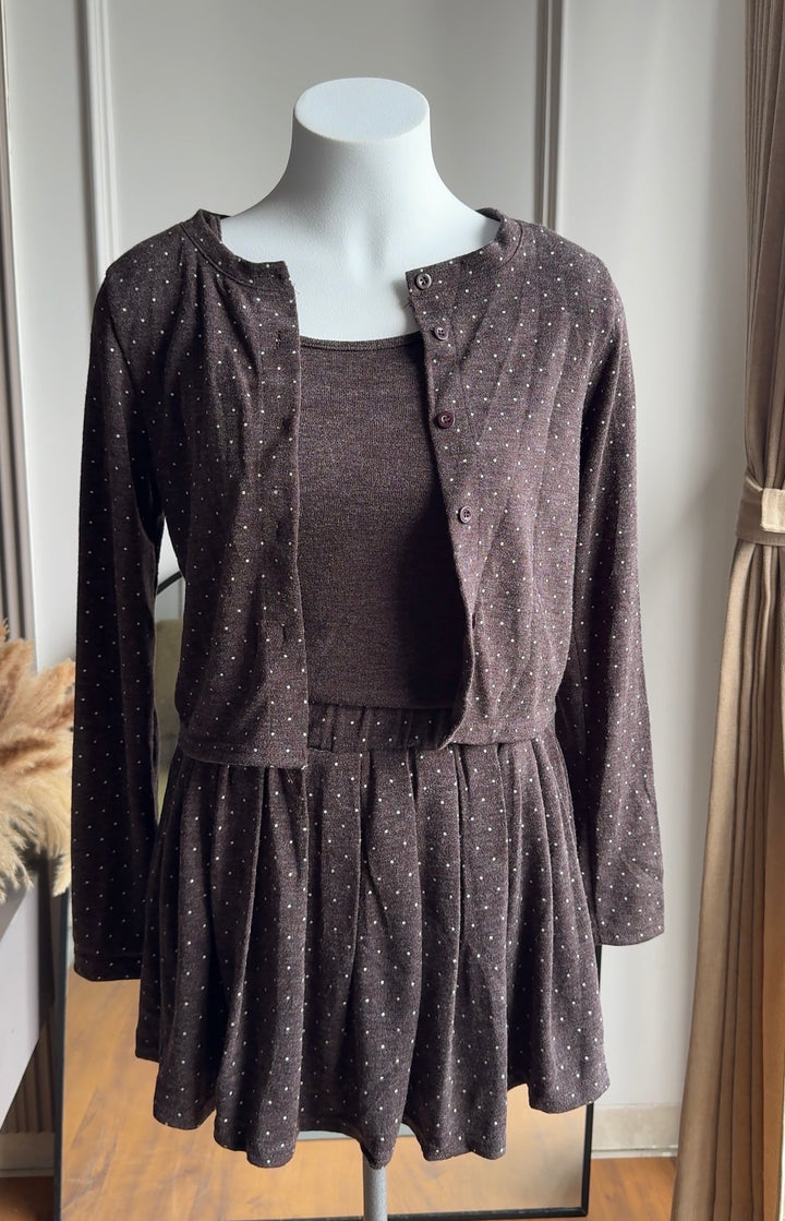 Peterson camisole with cardigan and skirt