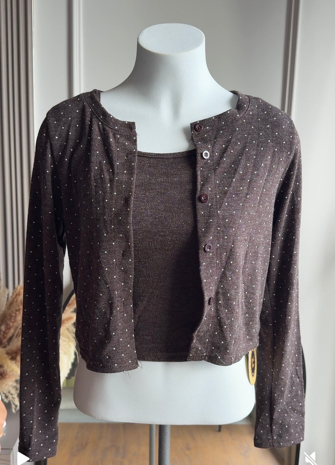 Peterson camisole with cardigan and skirt